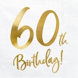 20 Serviettes 60th Birthday...