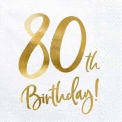 20 Serviettes 80th Birthday...
