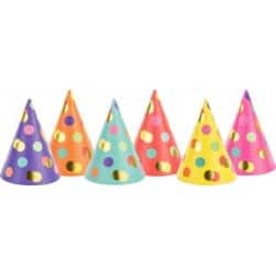 6 Chapeaux de fête Dots mix...