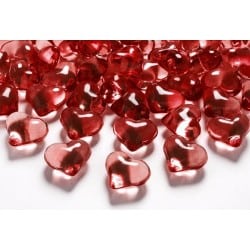 30 Crystal Coeurs rouges 21mm