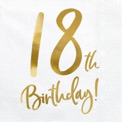20 Serviettes 18th Birthday...