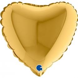 Mini-Ballon alu coeur or 10cm
