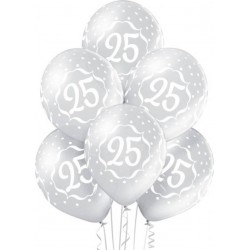6 Ballons Ø 31cm Jubiläum 25