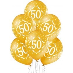 6 Ballons Ø 31cm Jubiläum 50