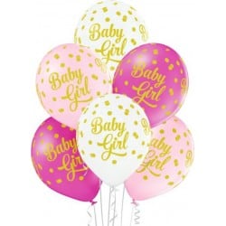 6 Ballons Ø 30cm Baby Girl...