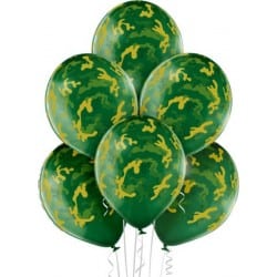 6 Ballons Ø 30cm Camouflage
