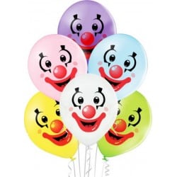 6 Ballons Ø 30cm Clown Faces
