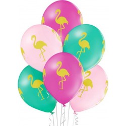 6 Ballons Ø 30cm Flamingo