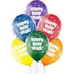6 Ballons Ø 30cm Happy New...
