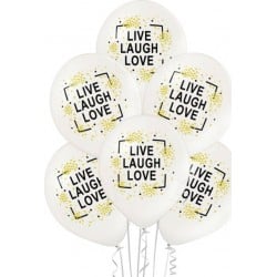 6 Ballons Ø 31cm Live Laugh...