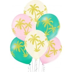 6 Ballons Ø 31cm Palm Tree