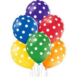 6 Ballons Ø 31cm Polka Dots...