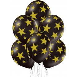 6 Ballons Ø 30cm noir Etoiles