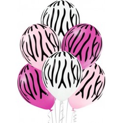 6 Ballons Ø 31cm Zebra Stripes