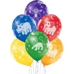 6 Ballons Ø 30cm Zoo Animals