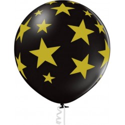 1 Ballon Ø 60cm noir Etoiles
