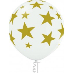 1 Ballon Ø 60cm blanc Etoiles