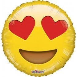 Ballon alu Emoji Amoureux 38cm