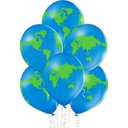 6 Ballons Ø 30cm Mappe Monde