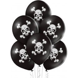 6 Ballons Ø 30cm Tête de Mort