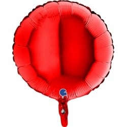Ballon alu rond rouge 38cm