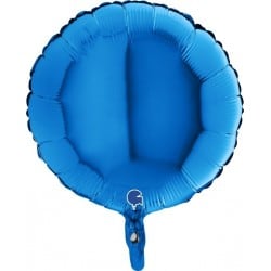 Ballon alu rond bleu 38cm