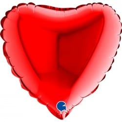 Ballon alu coeur rouge 38cm