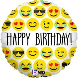 Ballon alu Emoji Birthday 38cm