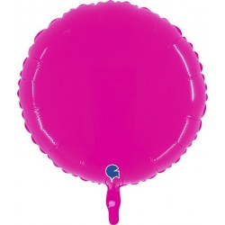 Ballon alu rond néon Rose 40cm