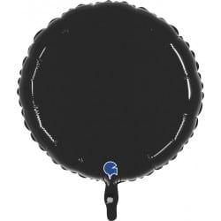 Ballon alu rond néon noir 40cm