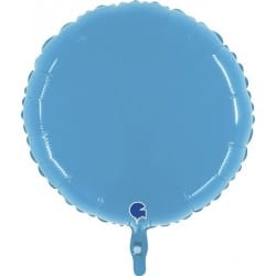 Ballon alu rond néon bleu 40cm