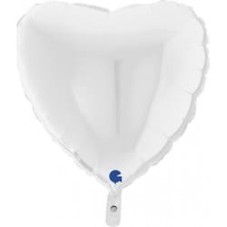 Ballon alu coeur blanc 45x44cm