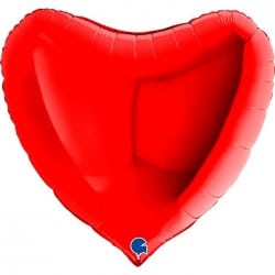 Ballon alu coeur rouge 75cm