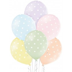 6 Ballons Ø 30cm pastels Dots
